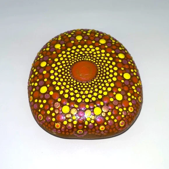 Hand Painted Mandala Art Stone - Picture 2 of 3